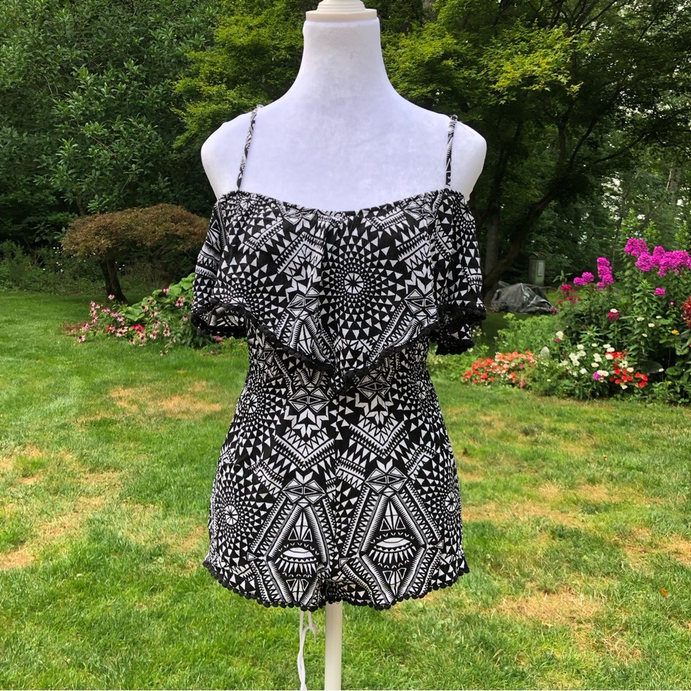 Women’s Black and White Romper
